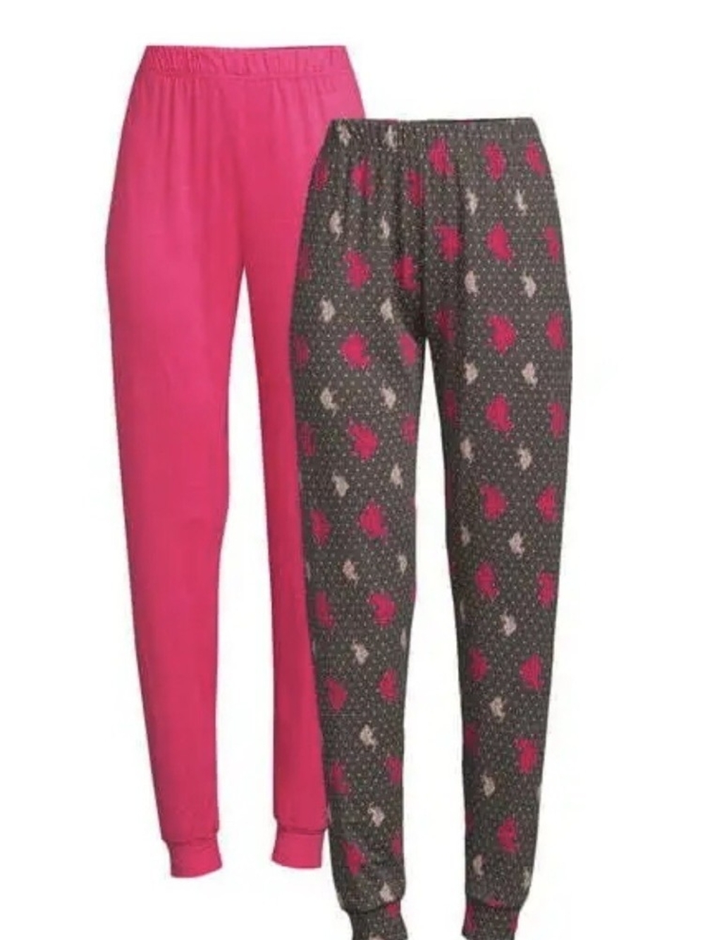(NWOT)U.S. Polo Assn. Women's Pajama Set L Pink/Gray Polka Dot Knit Logo Elastic
